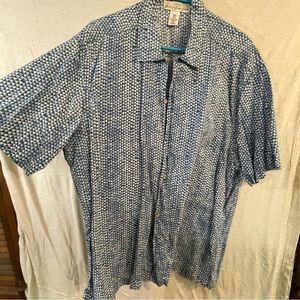 Blue Pattern Button Up Shirt